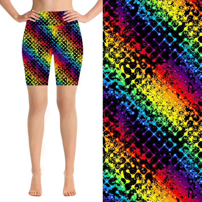 24/7 Biker Shorts - Rainbow Grunge
