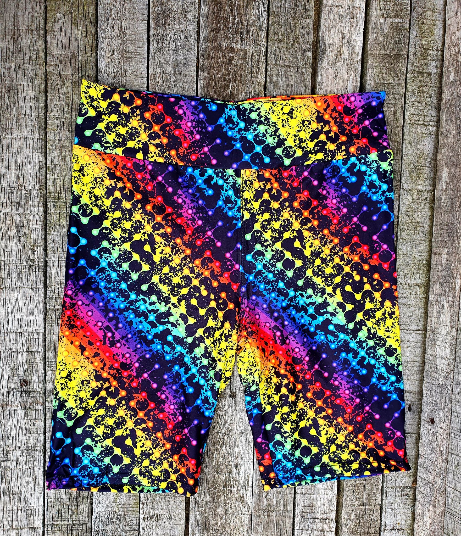 24/7 Biker Shorts - Rainbow Grunge - Image 2