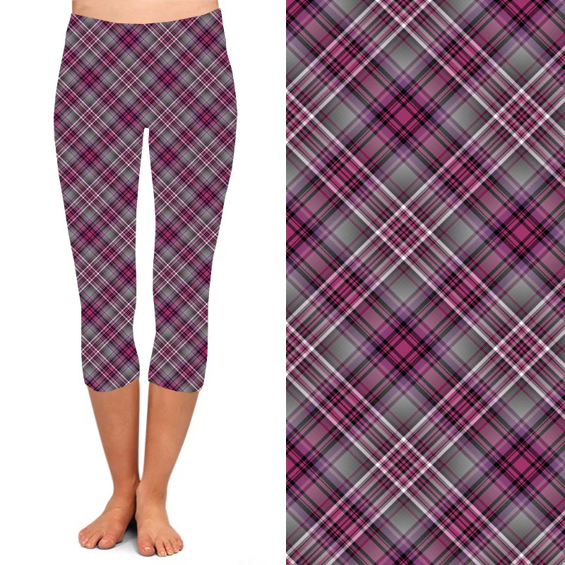 24/7 Capri Leggings – Wisteria Tartan - Image 2
