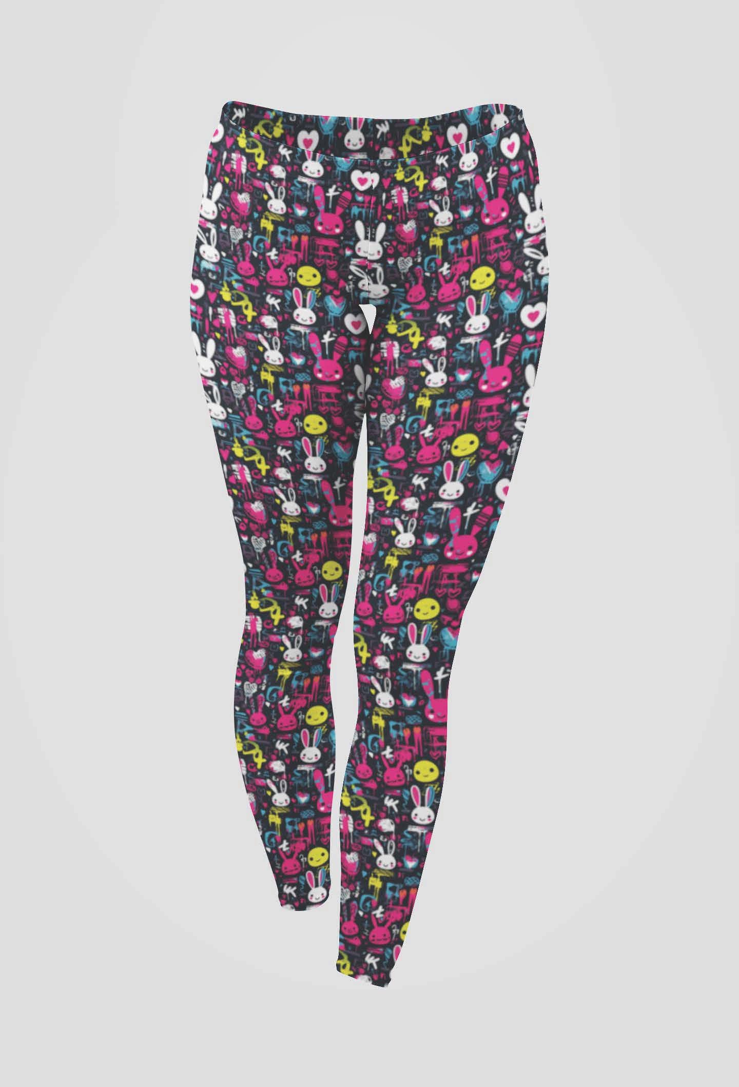 24/7 Full Length Leggings – Grunge Bunnies - Image 2