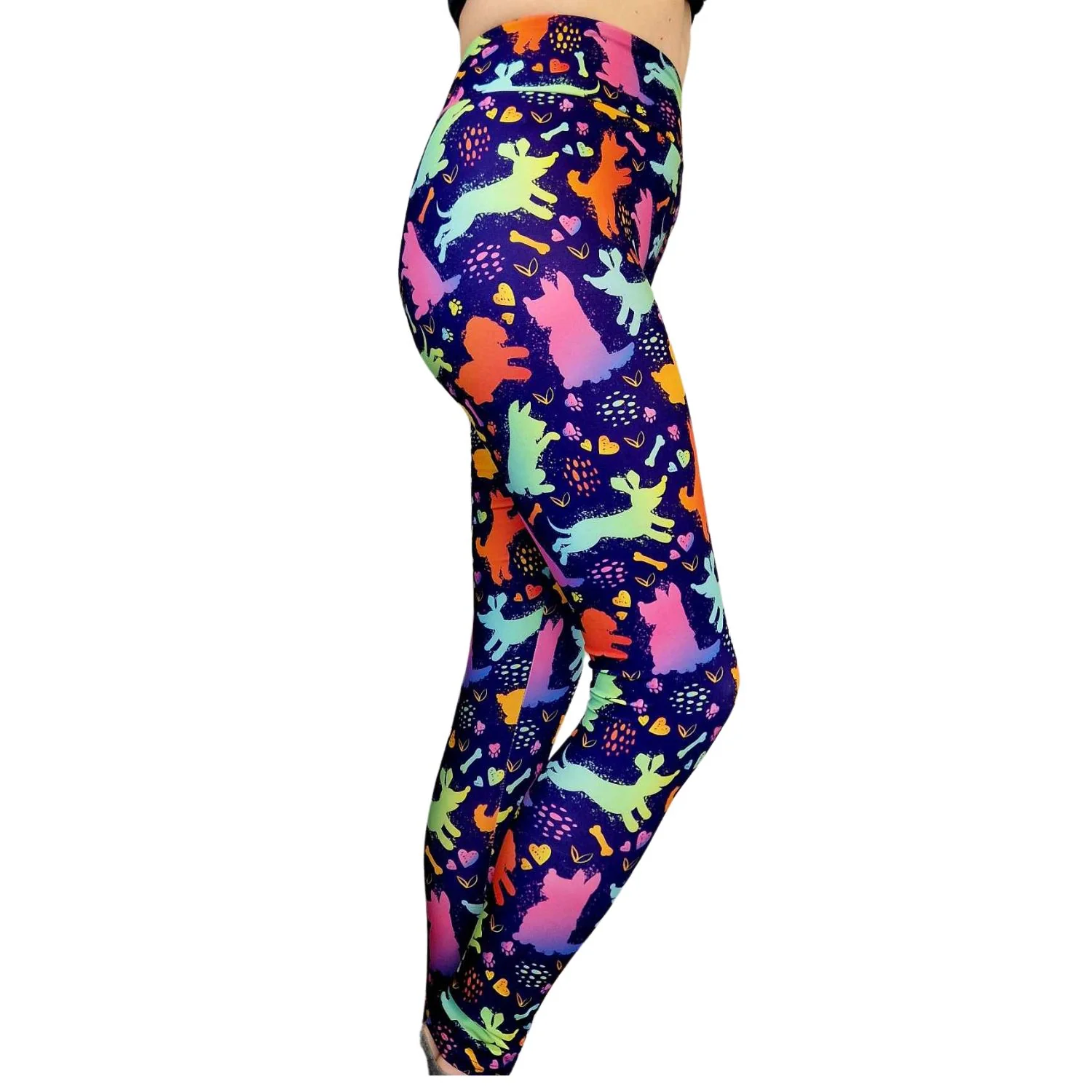 24/7 Full Length Leggings – Rainbow Pups