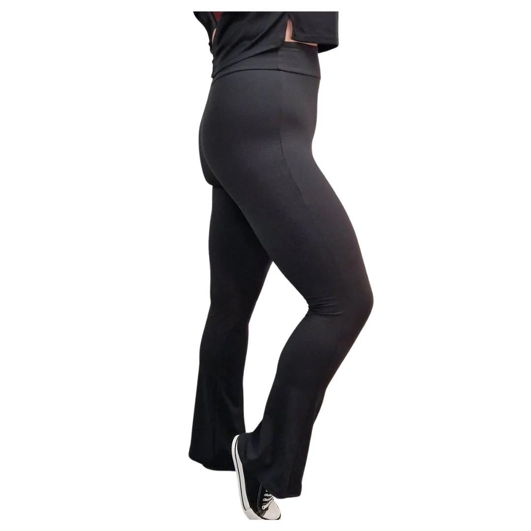 24/7 Full Length Leggings - Black Flare Leggings - Image 3