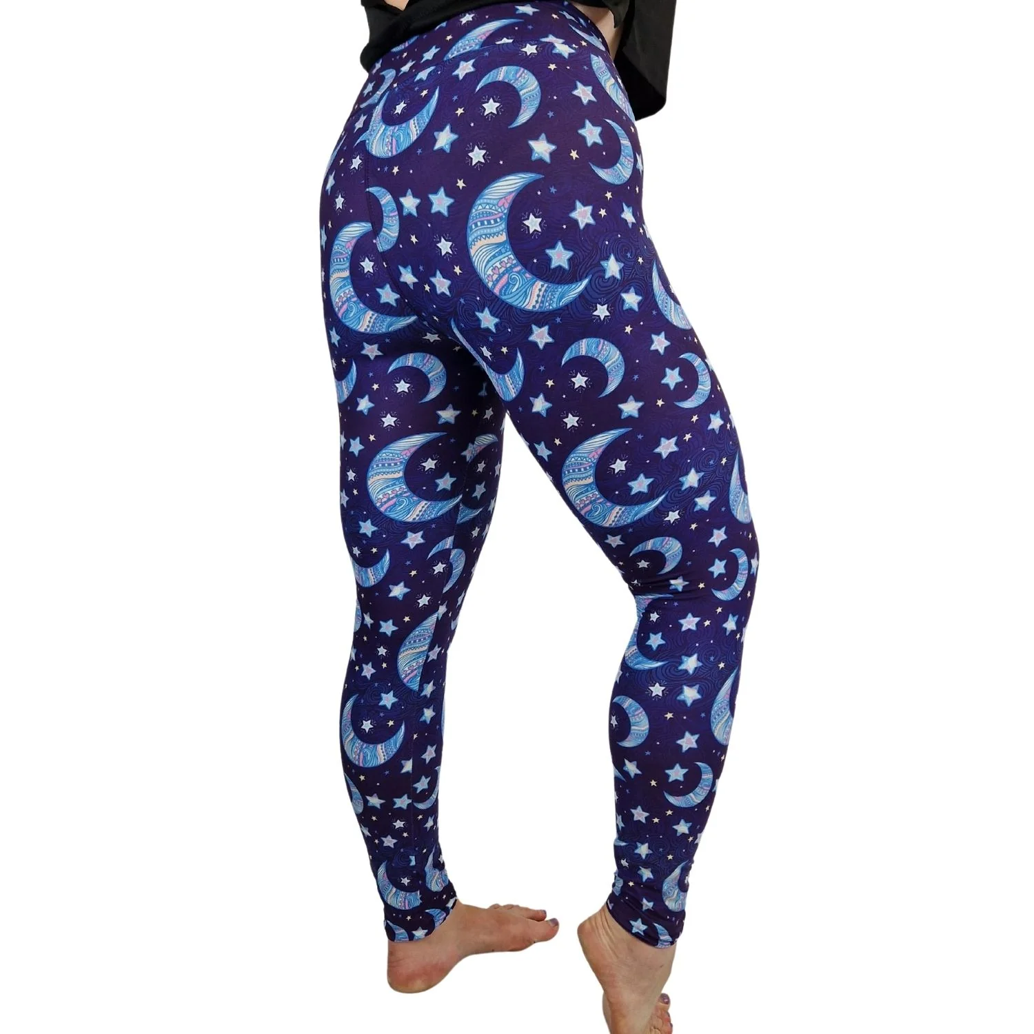 24/7 Full Length Leggings – Crescent Moon Pattern - Image 2