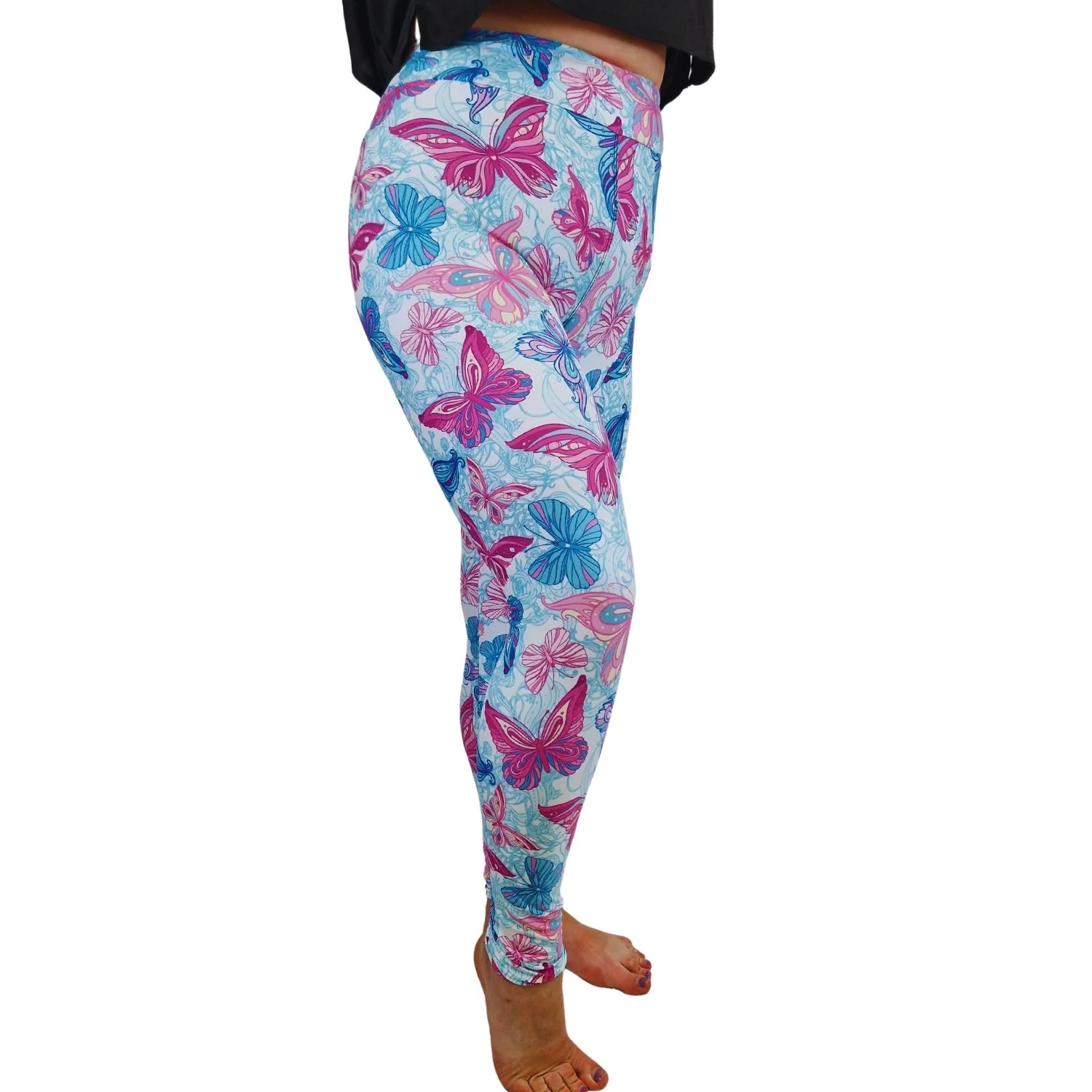 24/7 Full Length Leggings – Pastel Butterflies