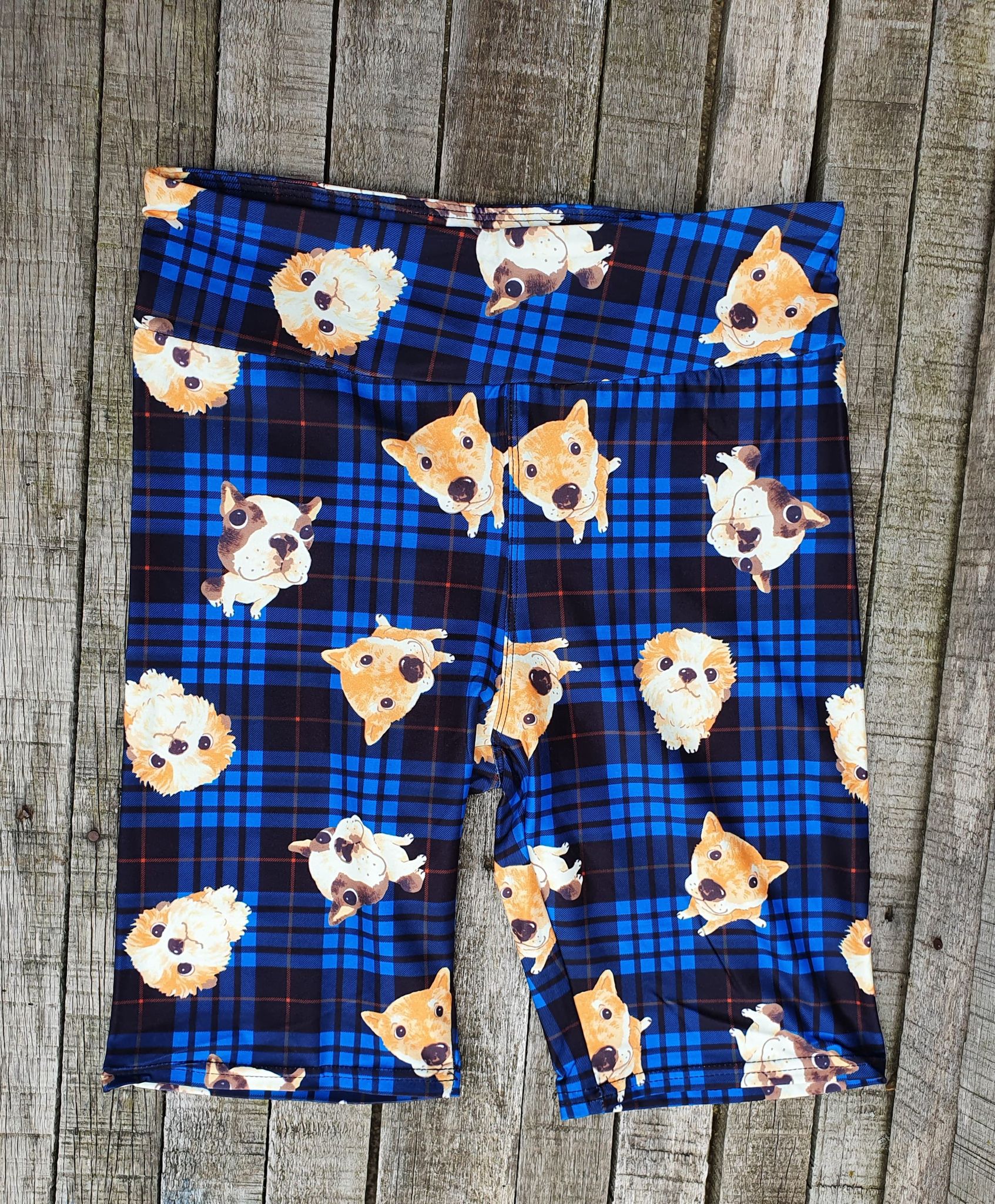 24/7 Biker Shorts - Dogs In Tartan - Image 2