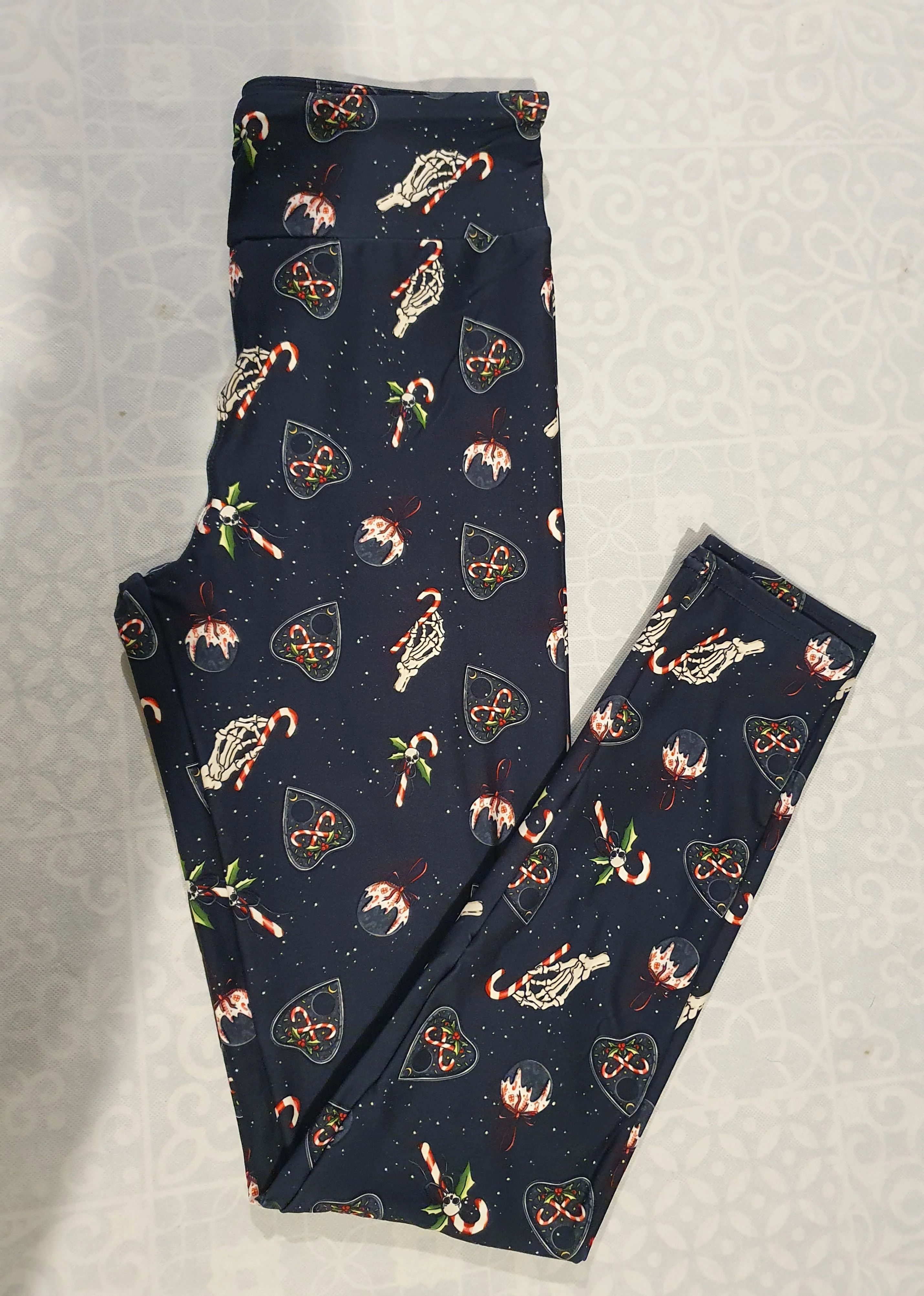 24/7 Full Length Leggings – Ouiji Winter Christmas Pattern - Image 2