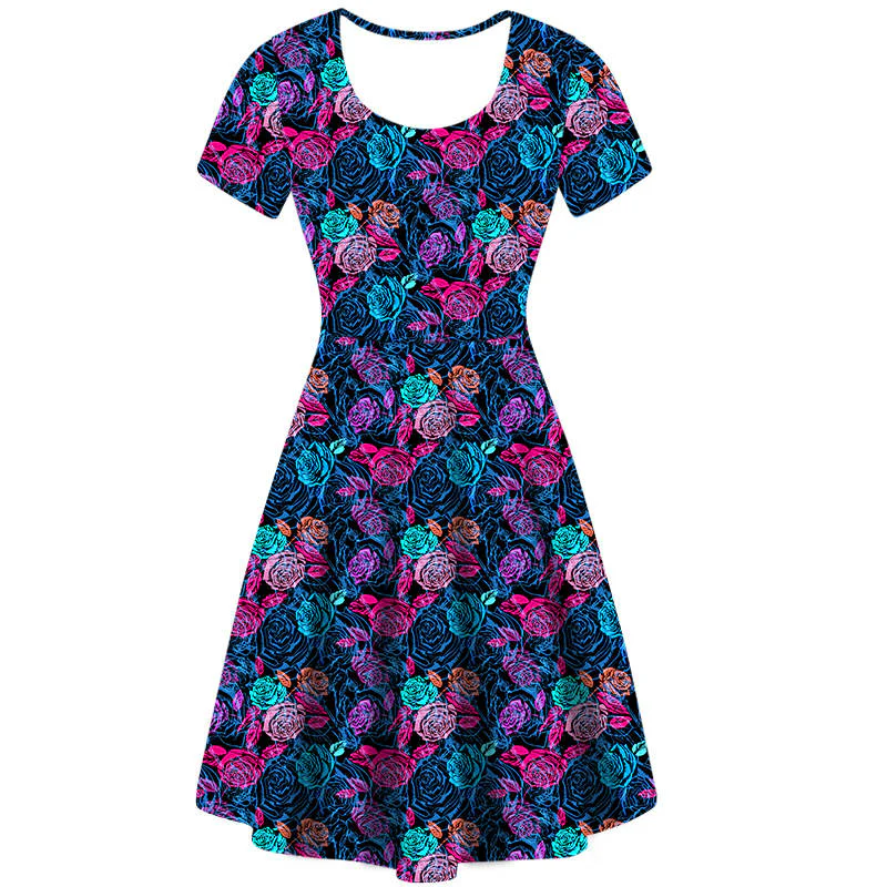 Delightful Roses Vintage Skater Dress