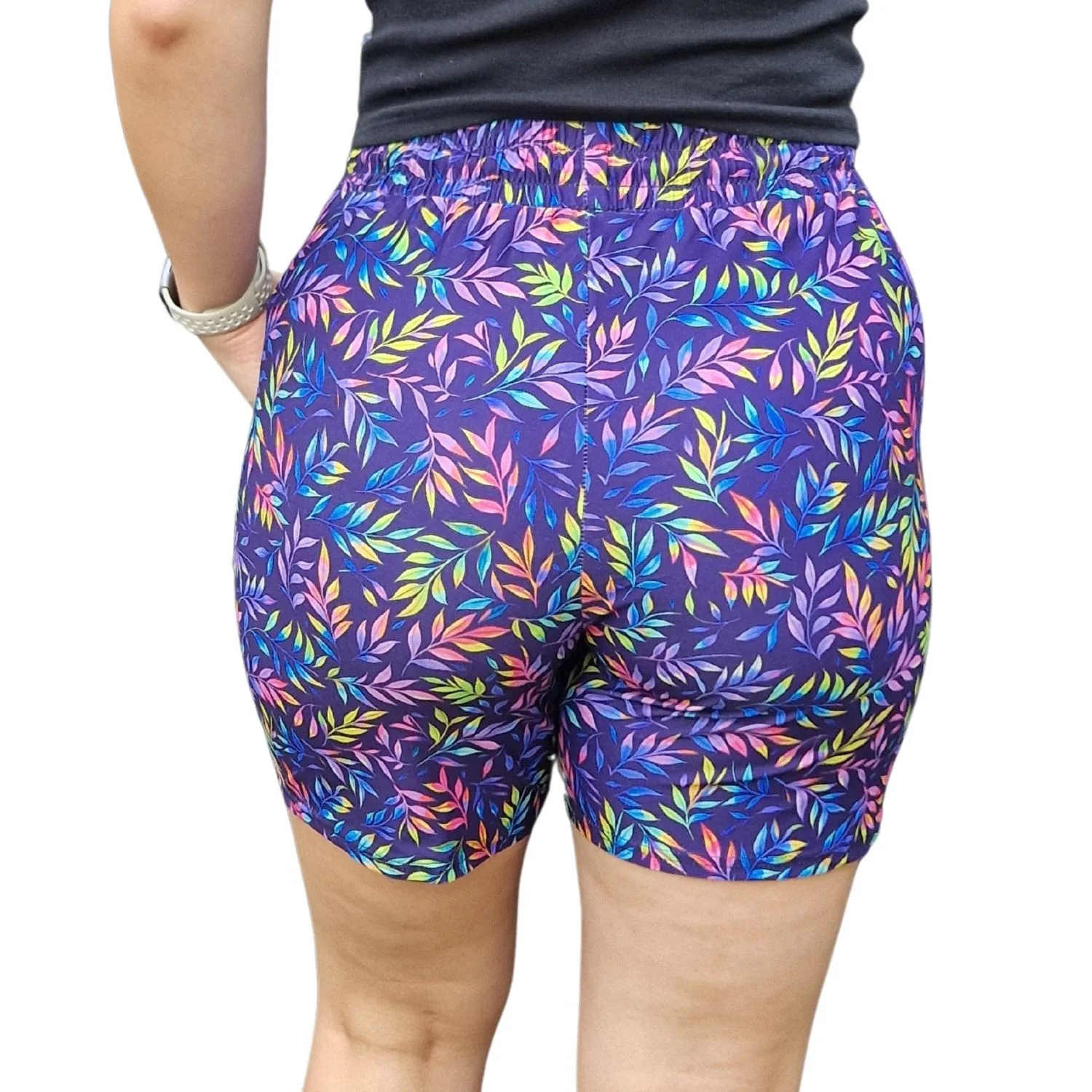 Jogger Shorts - Neon Leaves - Image 4
