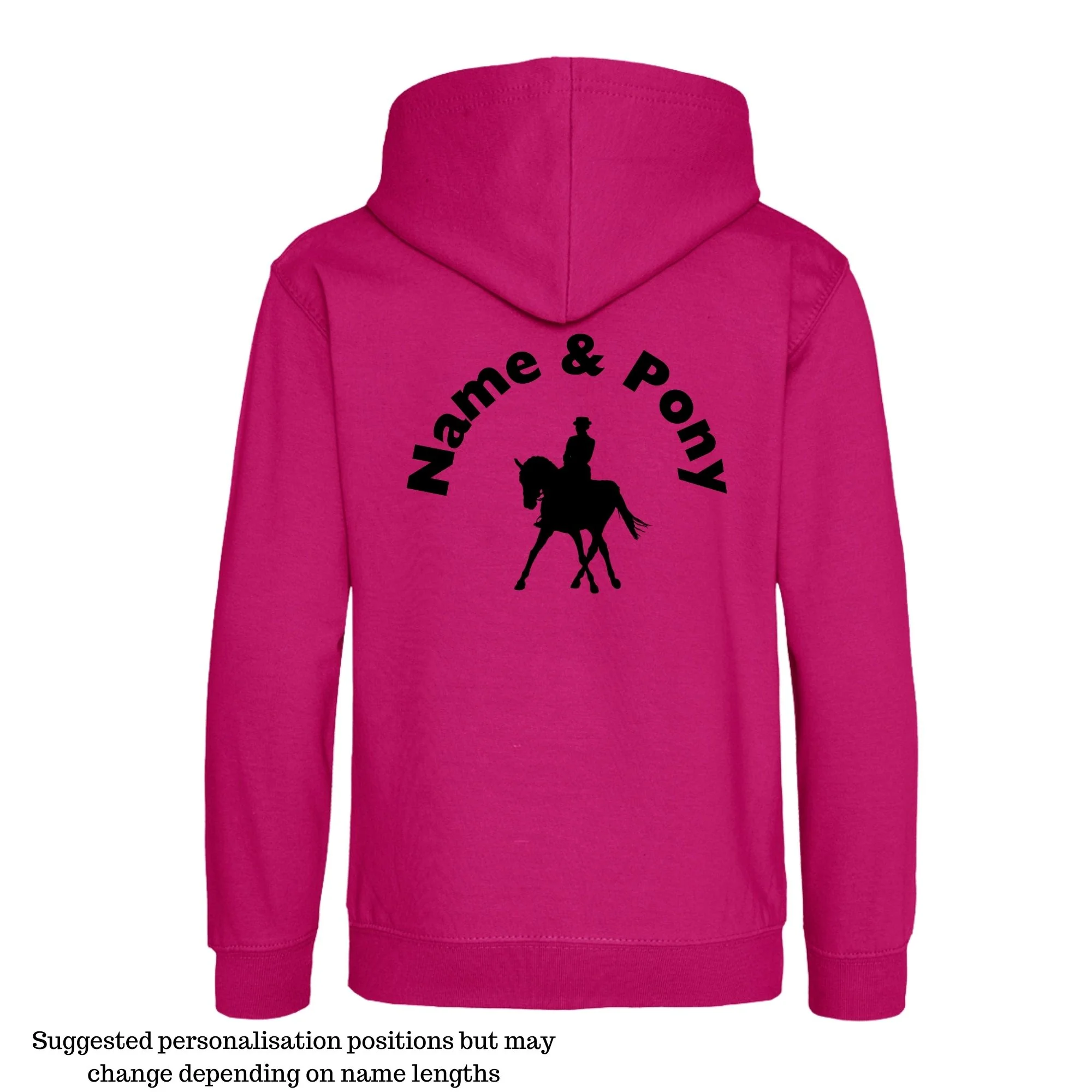 Personalised Equestrian Hoodie Kids - Dressage Design - Image 2