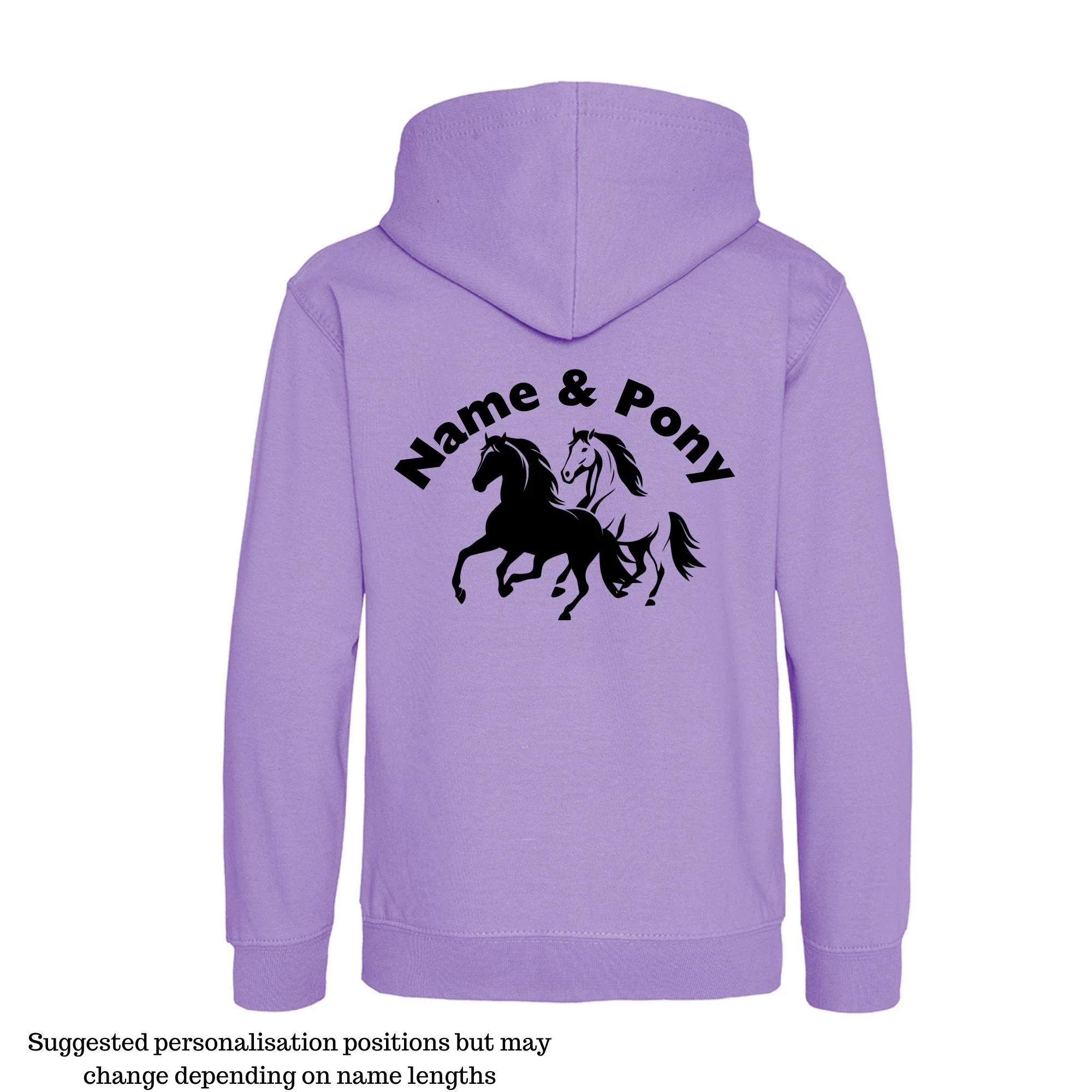 Personalised Equestrian Hoodie Kids - Galloping Horses Design - Image 4