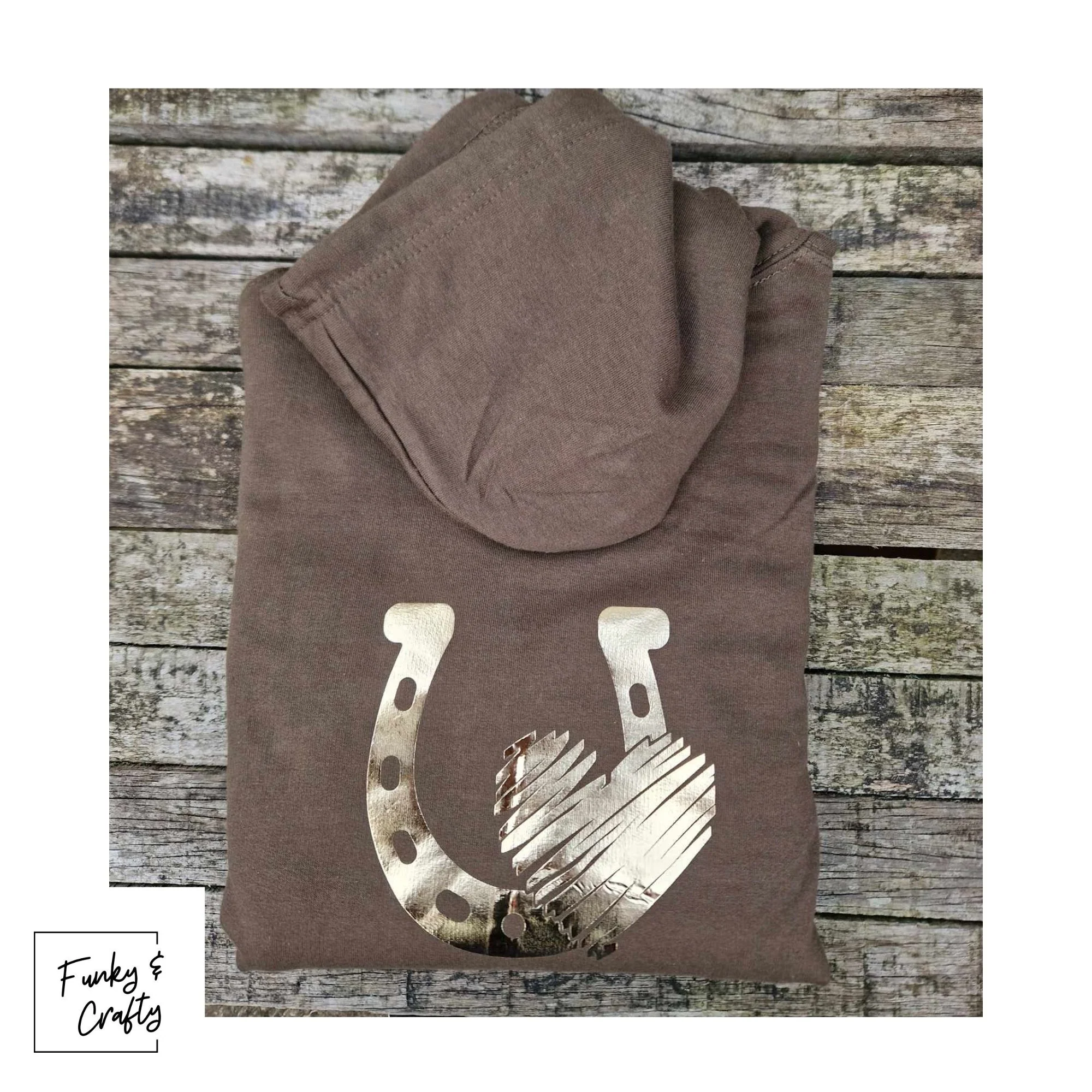 Personalised Equestrian Hoodie Kids - Horse Shoe & Heart Design - Image 2