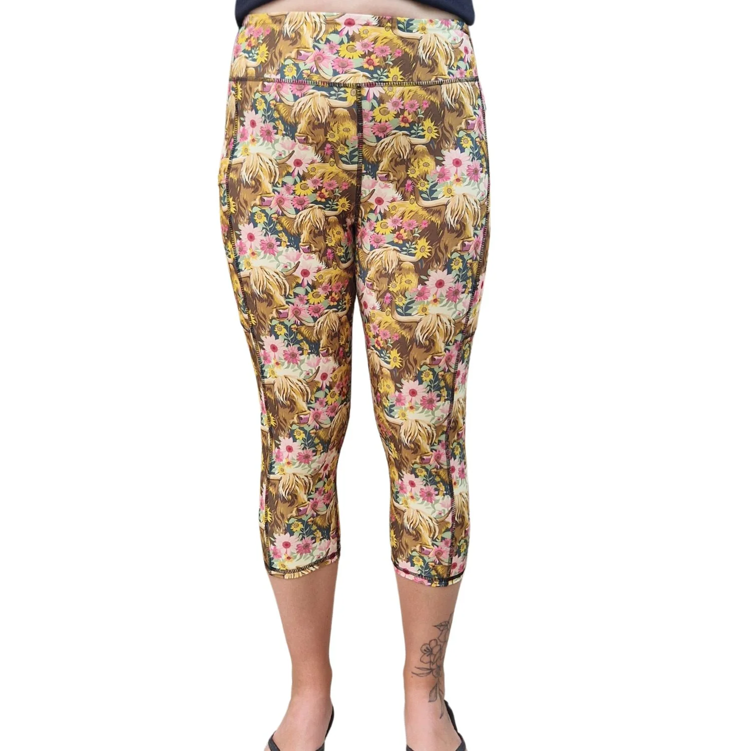 SCULPT Yoga Capri Leggings - Floral Freda - Image 2
