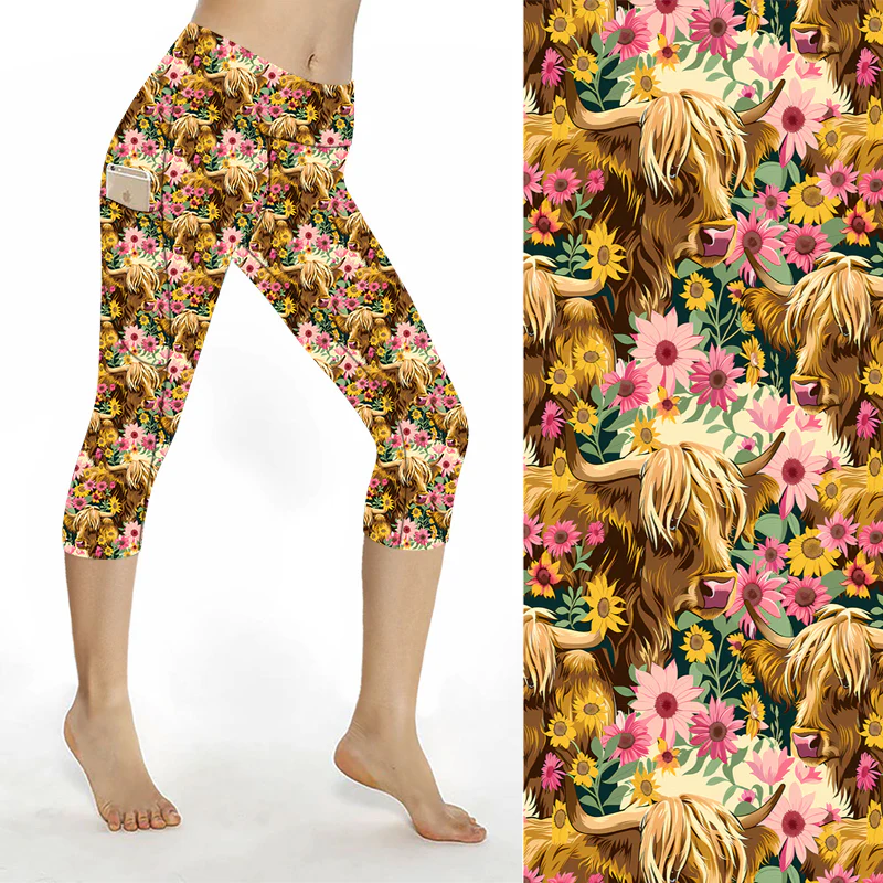 SCULPT Yoga Capri Leggings - Floral Freda - Image 3