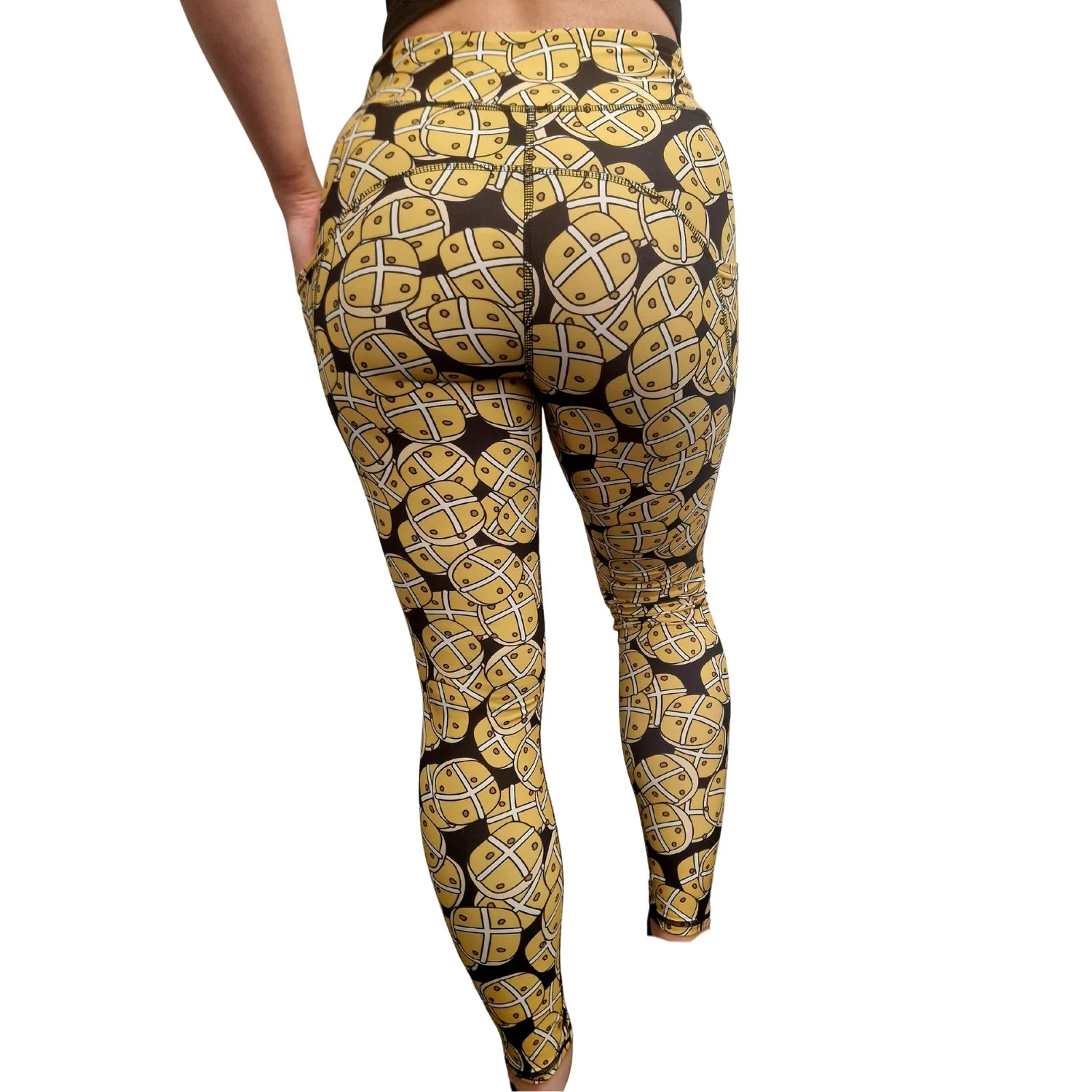 SCULPT Yoga Full Length Leggings - Easter Hot Cross Buns - Image 3
