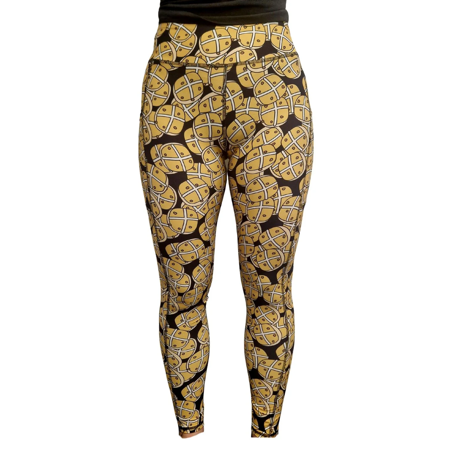 SCULPT Yoga Full Length Leggings - Easter Hot Cross Buns - Image 4