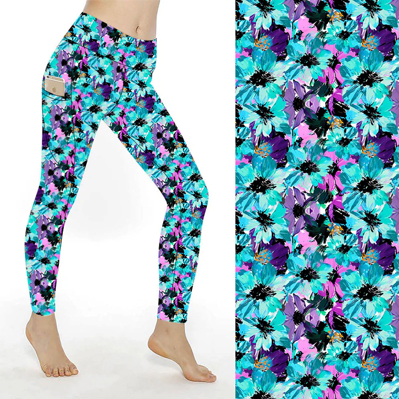 SCULPT Yoga Full Length Leggings - Blooming Pastel Asters - Image 5