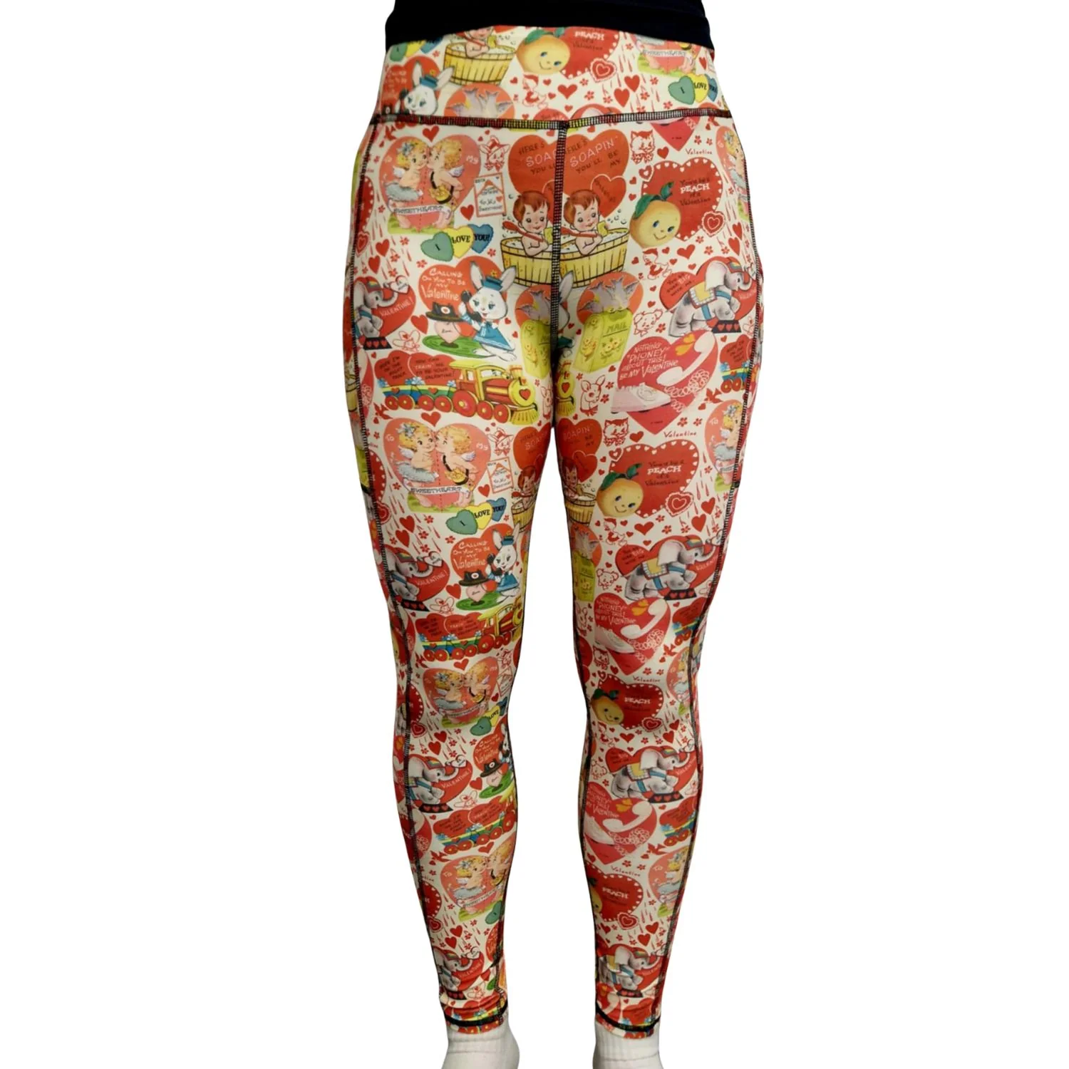 SCULPT Yoga Full Length Leggings - Peachy Vintage Valentines - Image 3