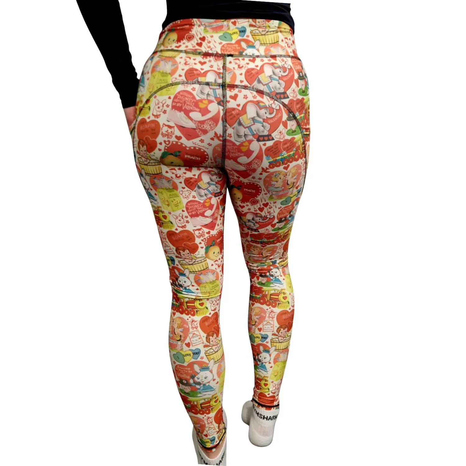 SCULPT Yoga Full Length Leggings - Peachy Vintage Valentines - Image 4