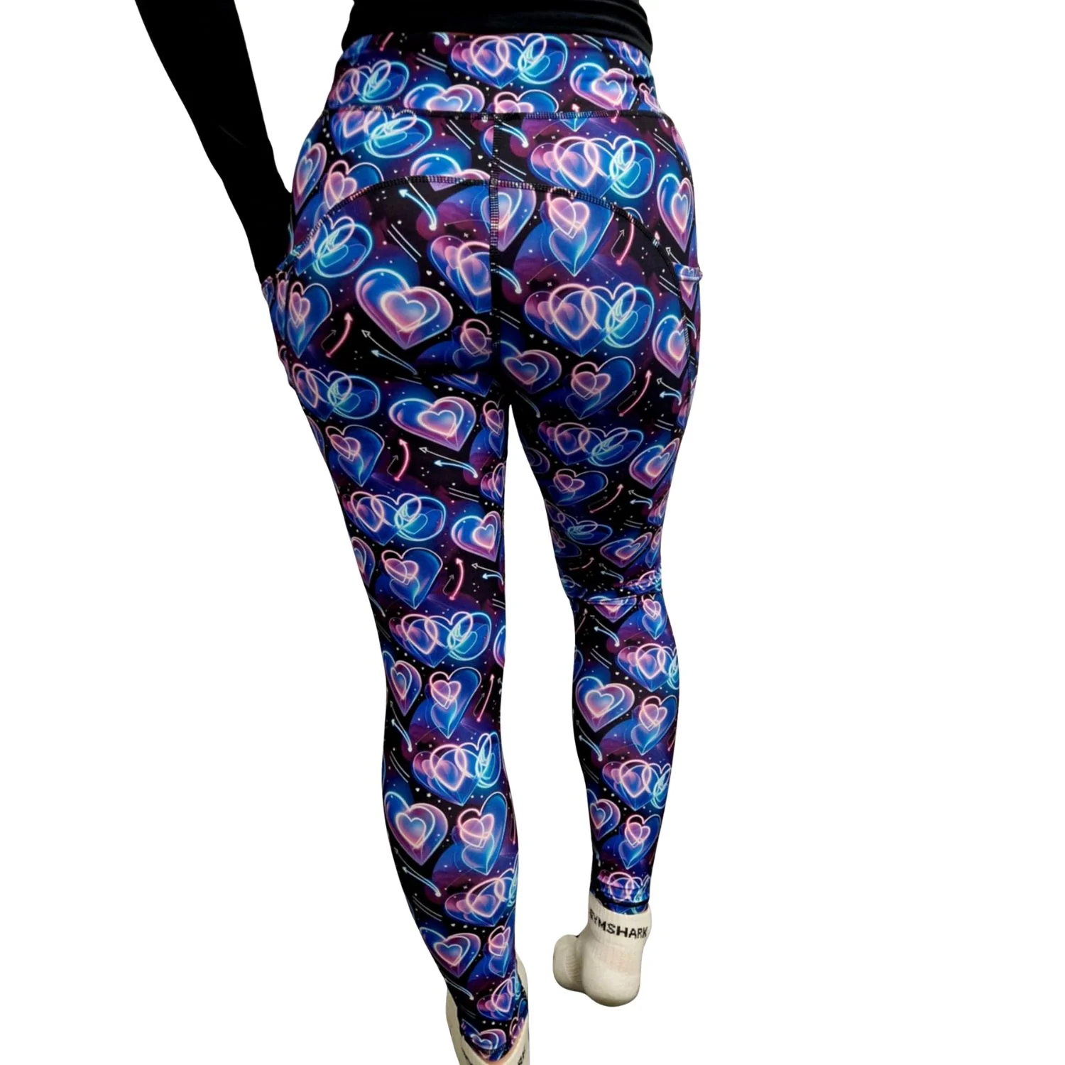 SCULPT Yoga Full Length Leggings - Valentines Neon Hearts - Image 4