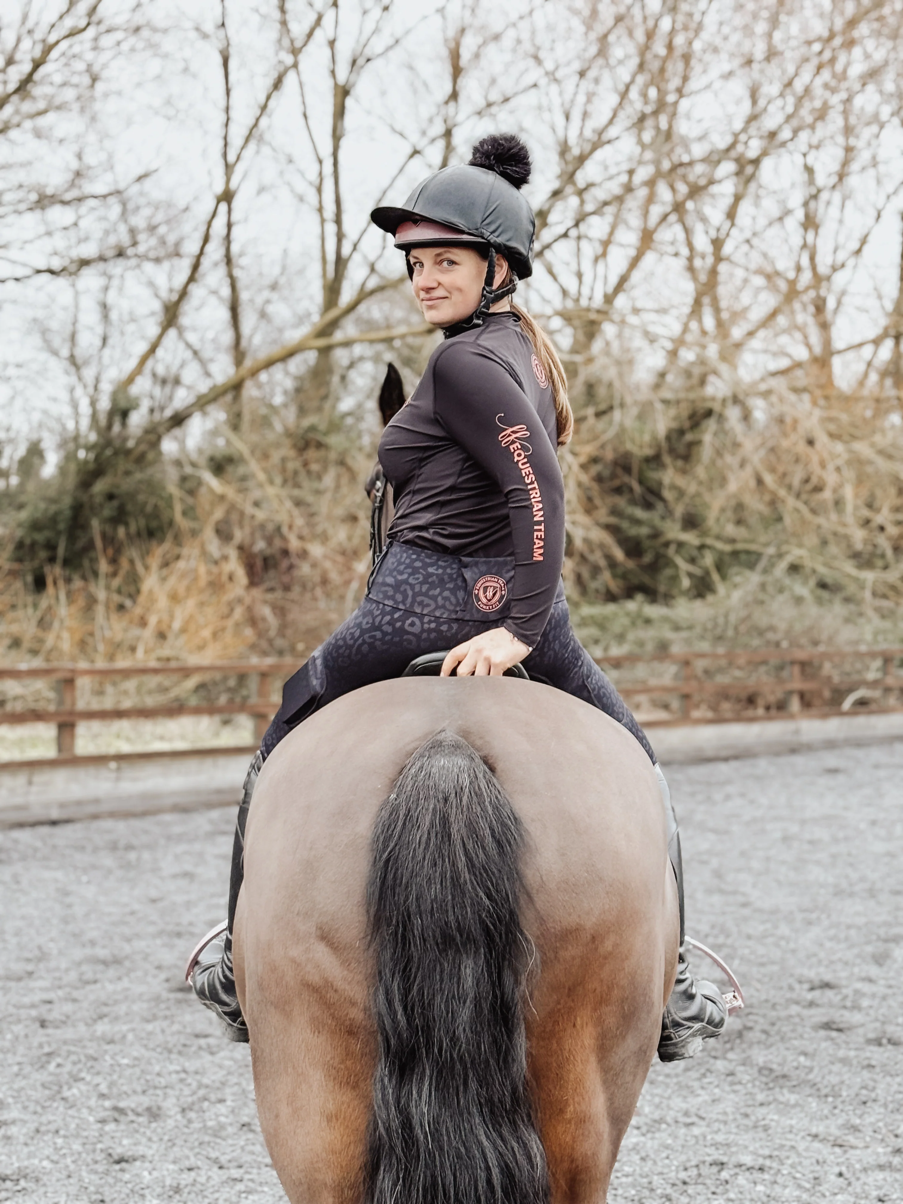 Team Long Sleeved Base Layer - Black & Rose (Adult & Kids) - Image 3