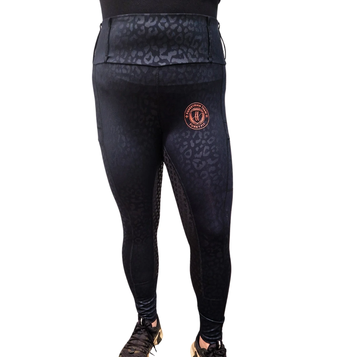 Team Performance Pull On Breech - Black Leopard & Rose - Image 11