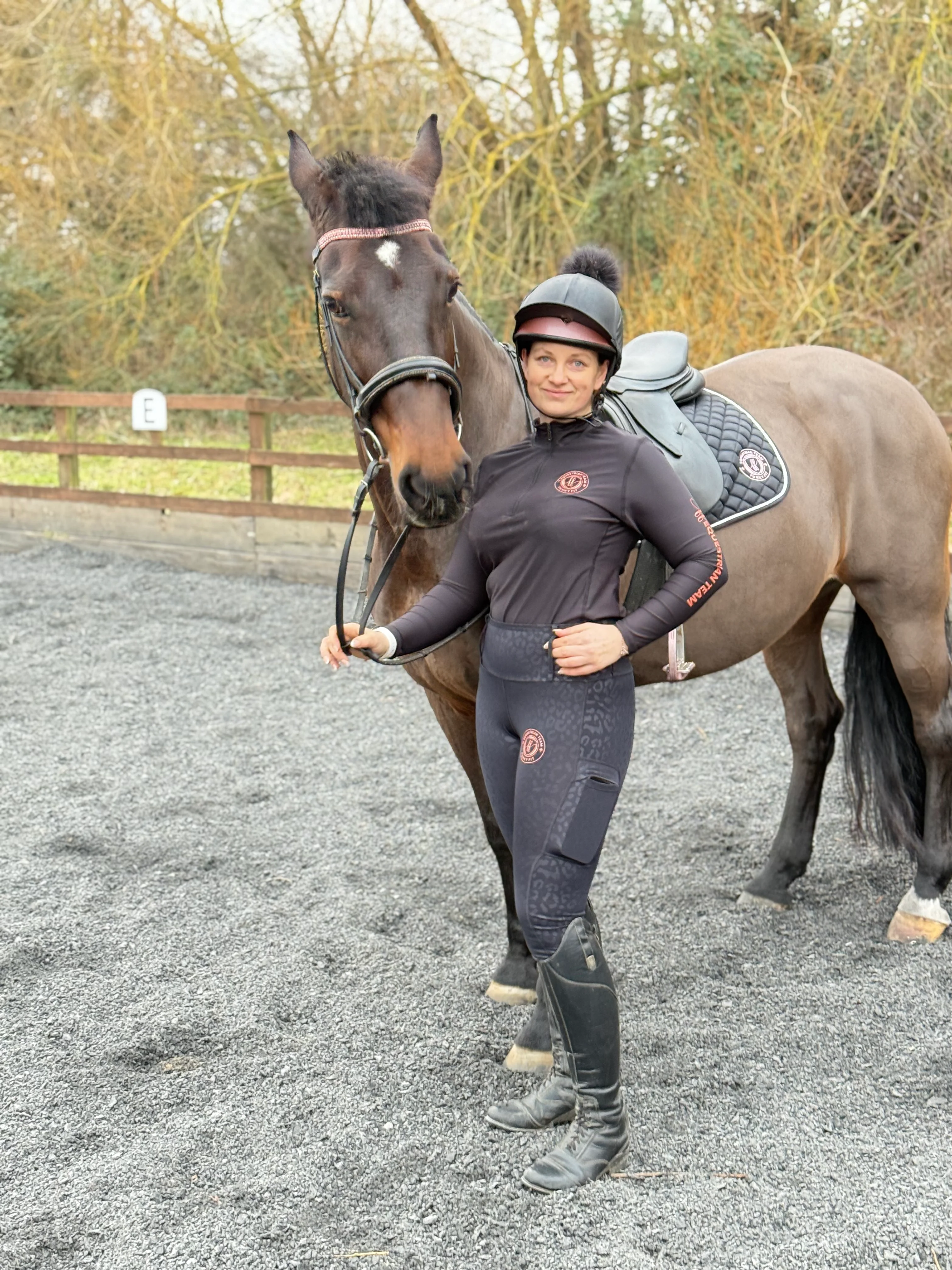 Team Performance Pull On Breech - Black Leopard & Rose - Image 6