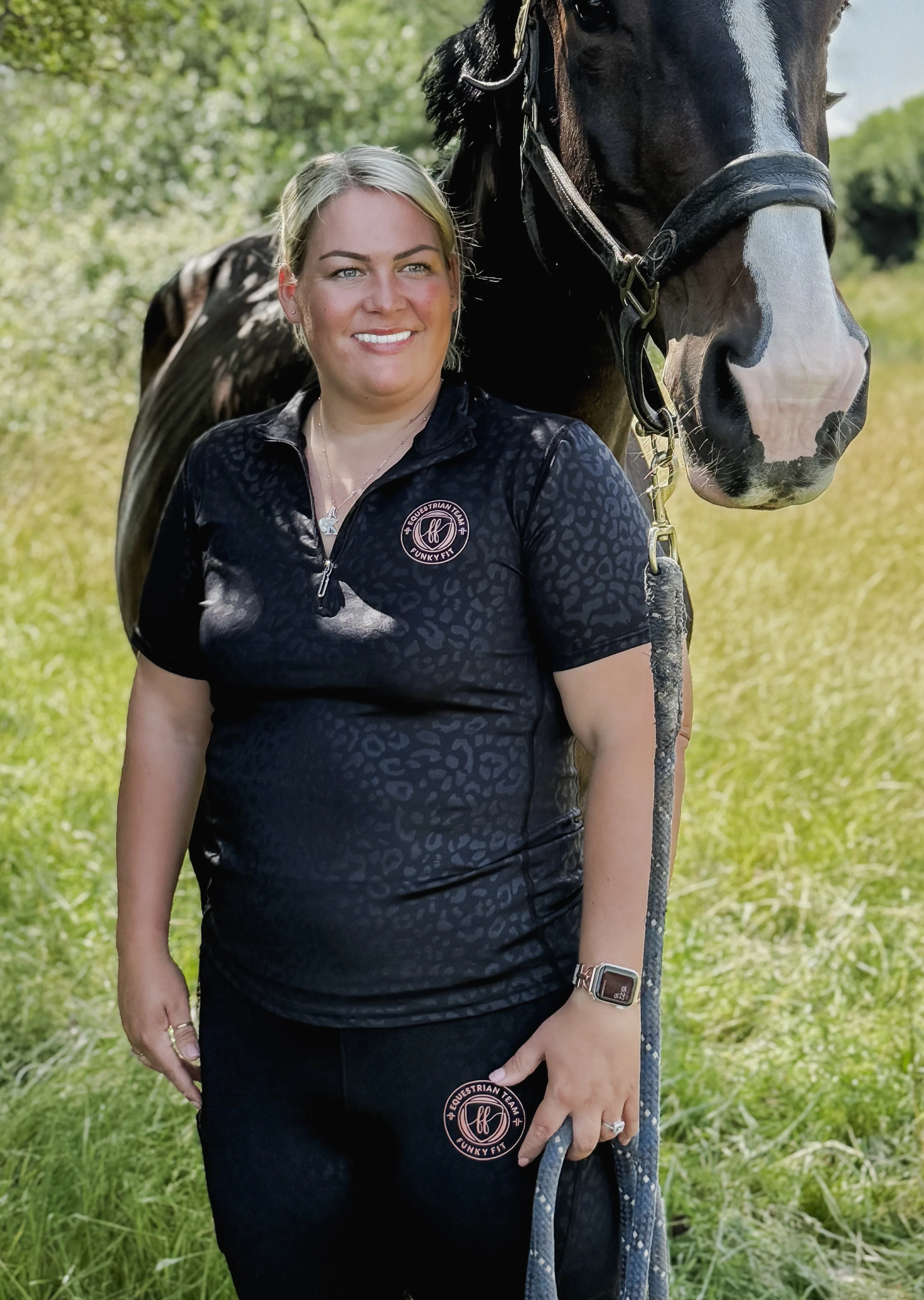 Team Short Sleeved Base Layer - Black Leopard - Image 4